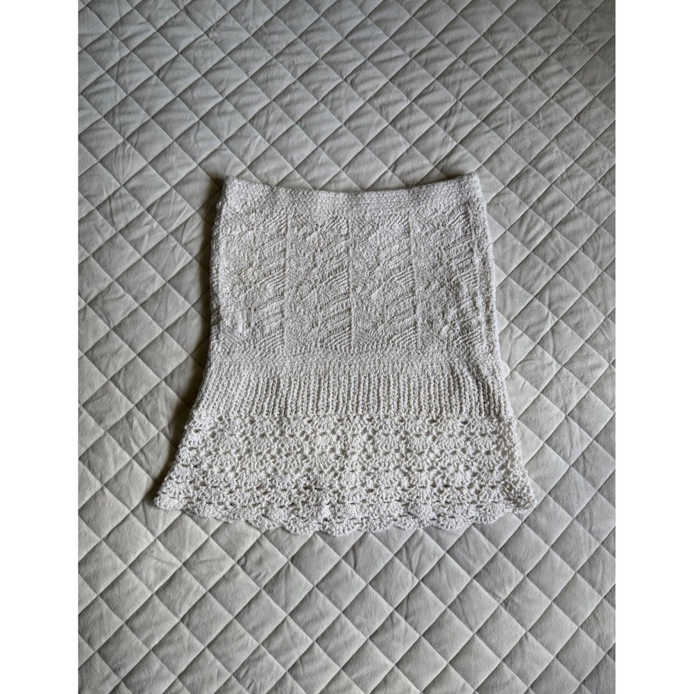 Y2K Hollister & Co White Crochet Midi Skirt Sz M Coquette Going out Special Cute